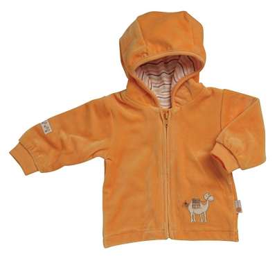 Kabátek velur s kapucou Caravan oranžový G-mini