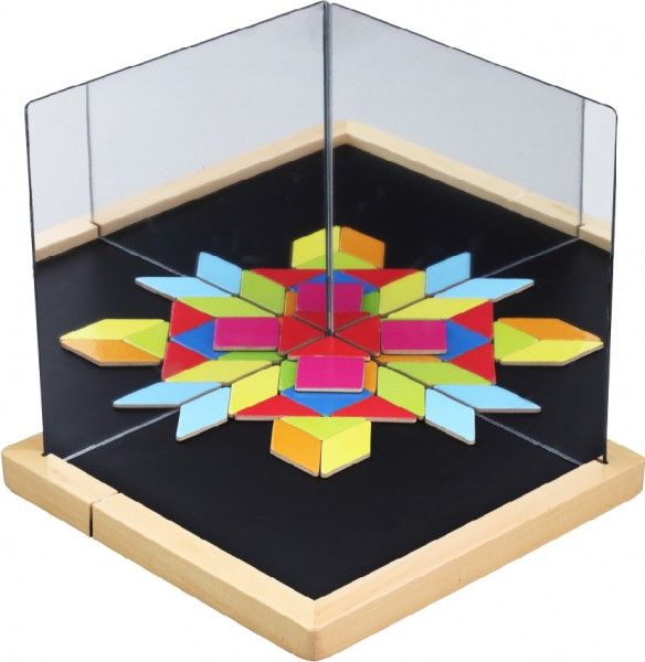 Teddies Magnetická tabulka se zrcadly dřevo 44 dílů