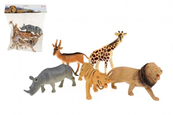 Zvířátka Safari plast 11-15 cm 5 ks v sáčku Teddies