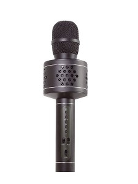 Mikrofon karaoke Bluetooth černý na baterie s USB kabelem Teddies