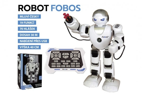 Robot Fobos RC chodící 40 cm CZ s USB Teddies