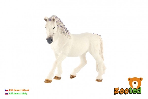 Kůň domácí bělouš zooted plast 13 cm v sáčku