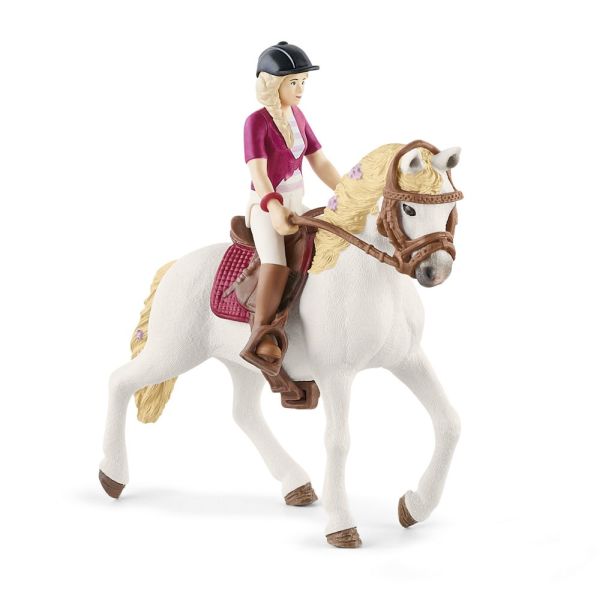 Blondýna Sofia s pohyblivými klouby na koni Blossom Schleich