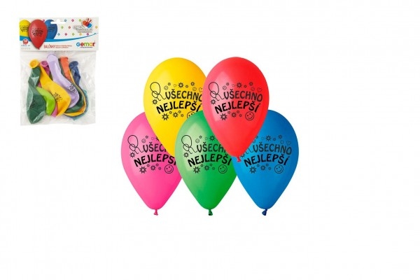 Balónky nafukovací 26 cm Všechno nejlepší 10 ks v sáčku Smart Balloons