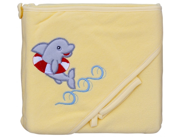 Dětský ručník žlutý delfín Scarlett