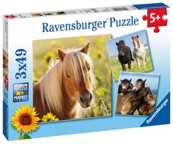 Puzzle koně 3x49 dílků Ravensburger