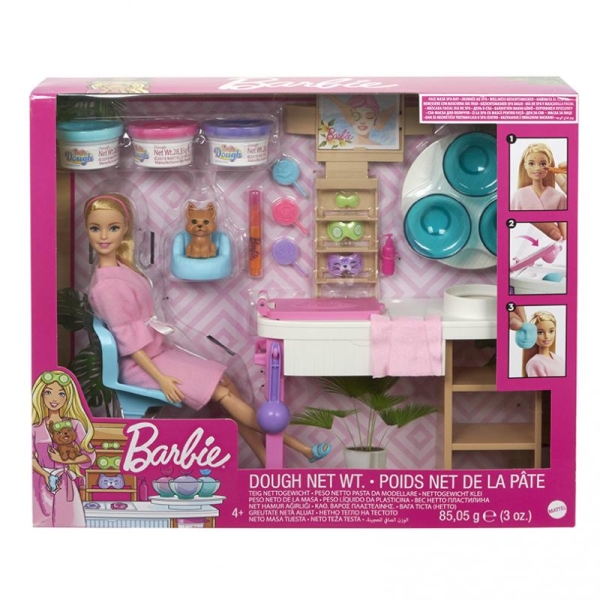 Barbie Salón krásy Herní set s běloškou blondýnkou Mattel BRB