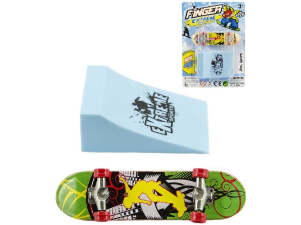 Skateboard prstový s rampou 10 cm Teddies asst.