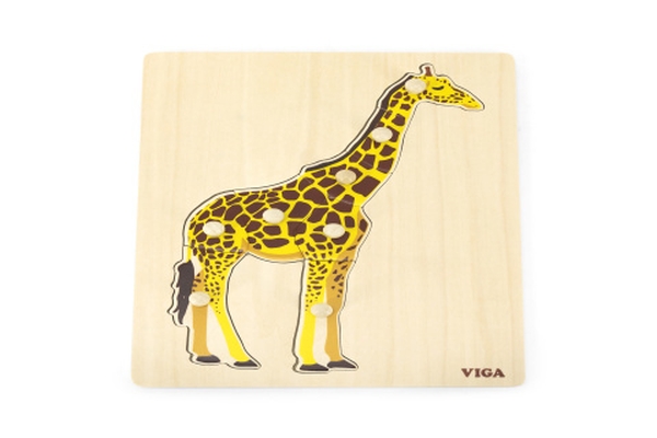 Dřevěná montessori vkládačka žirafa Viga