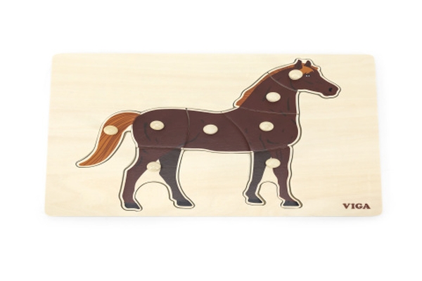 Dřevěná montessori vkládačka kůň Viga