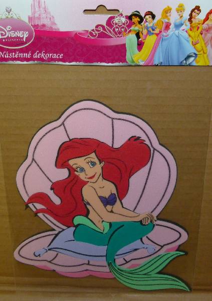 Pěnová nástěnná dekorace Disney Mořská víla Ariel v mušli