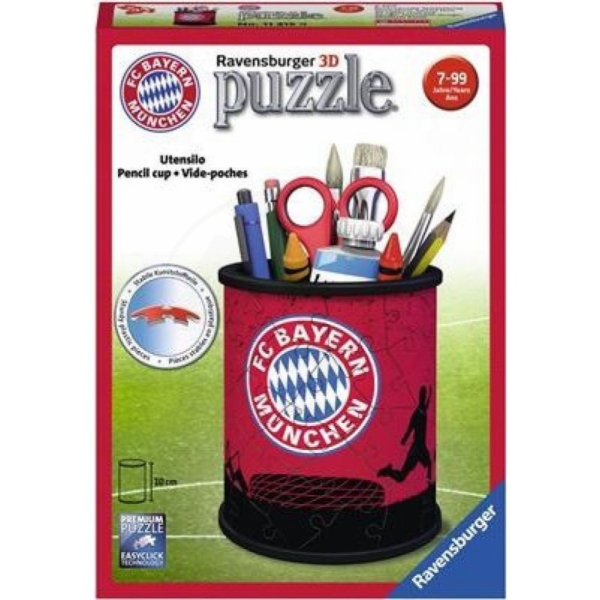 Puzzle 3D Stojan na tužky FC Bayern 54 dílků Raven