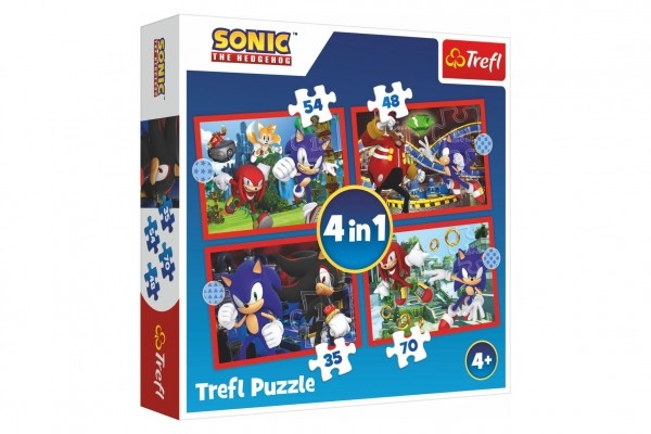 Puzzle 4v1 Sonic ježek Trefl