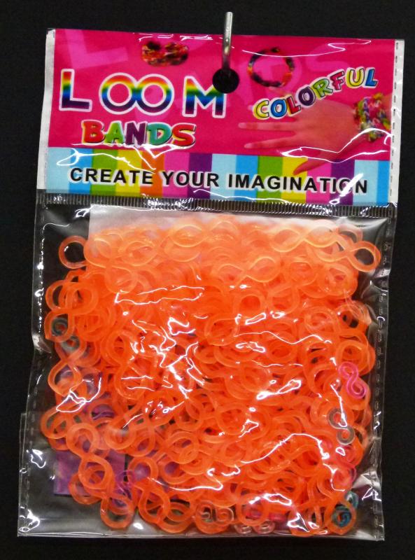 Loom Bands gumičky osmičky jednobarevné sáček - oranžové
