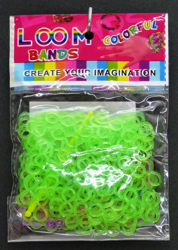Loom Bands gumičky osmičky jednobarevné sáček - zelené