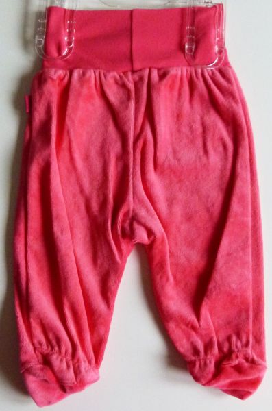 Kalhoty s ťapkami velur růžové Gmini velikost 62