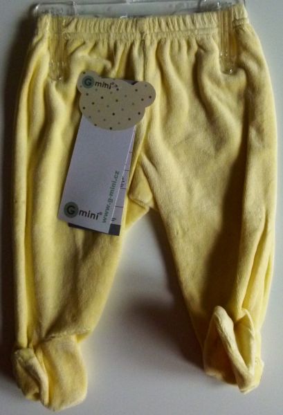 Kalhoty s ťapkami velur žluté Gmini velikost 56