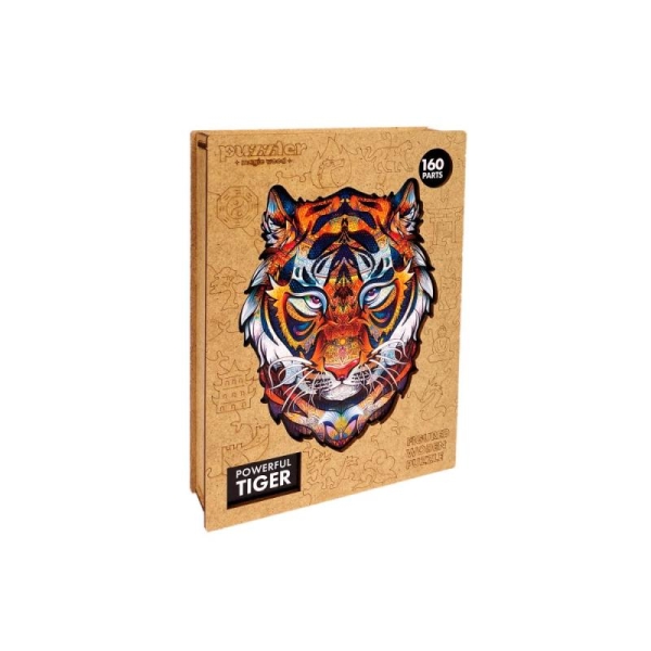 Dřevěné barevné puzzle Mocný tygr Puzzler