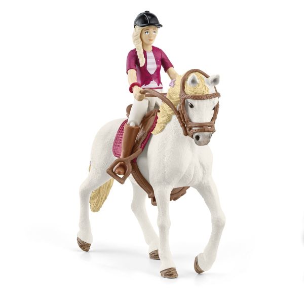 Blondýna Sofia s pohyblivými klouby na koni Blossom Schleich